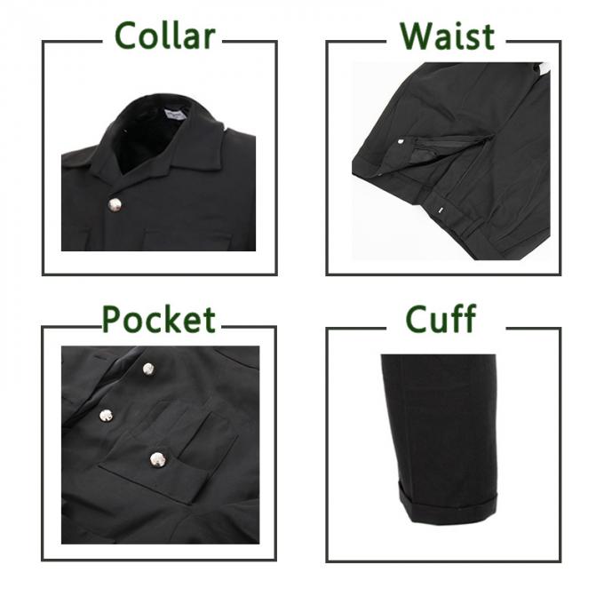 Summer Short Sleeve Tr Black Police Officer Suit for Man