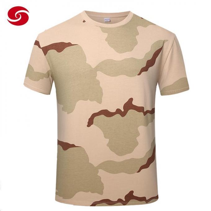 Tri Color Camouflage Military T Shirt for Man